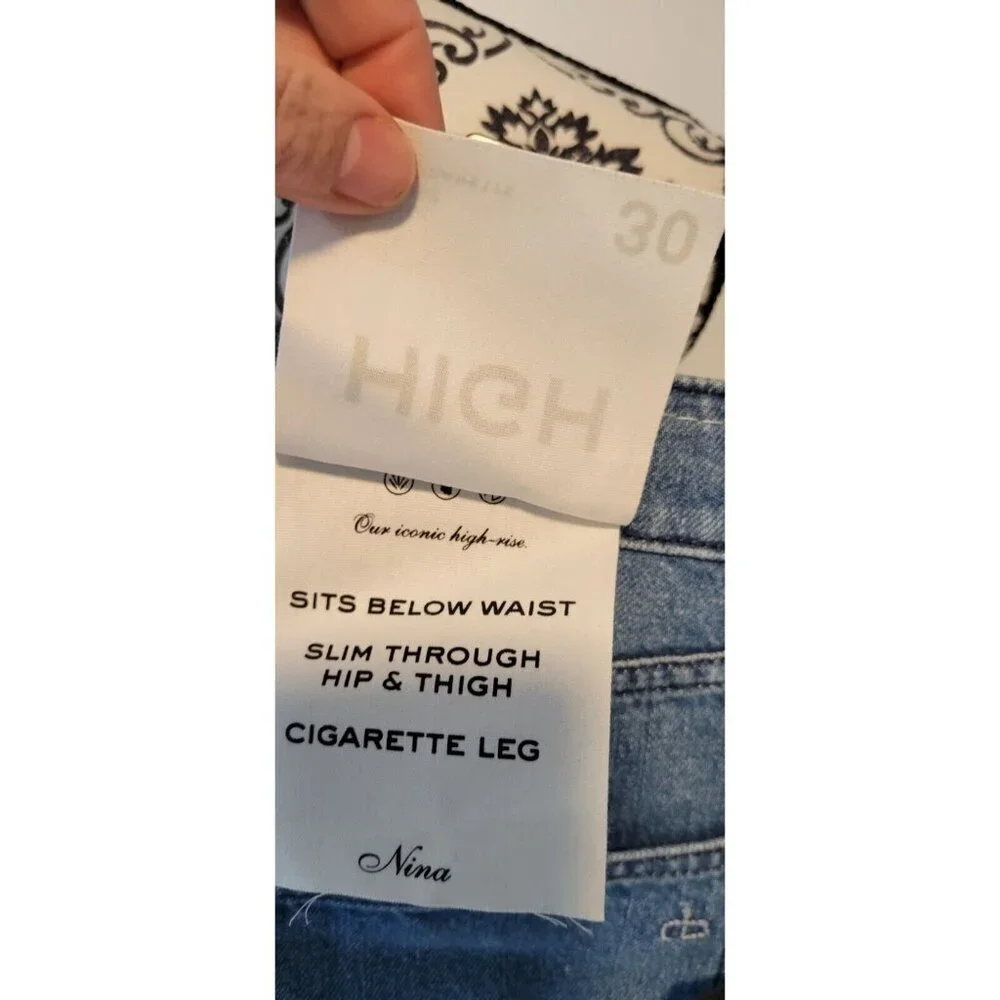 Rag and bone jeans womens nina ankle cigarrete high rise size 30